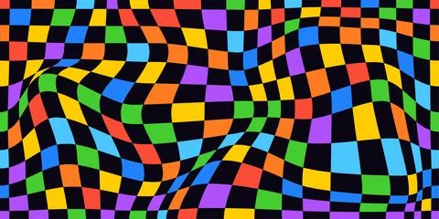 Psychedelic checkerboard rainbow Stock Illustration