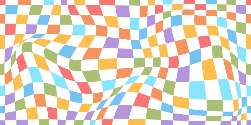 Psychedelic checkerboard rainbow Stock Illustration