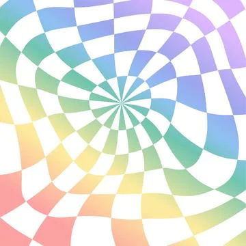 Psychedelic checkerboard rainbow Stock Illustration