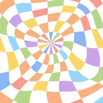 Psychedelic checkerboard rainbow Stock Illustration