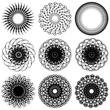 Psychedelic circle elements Illustrazione stock