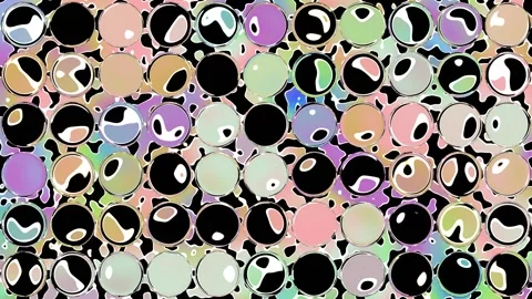 Psychedelic Circle Grid Motion Loop with Iridescent Liquid Distortion Vídeos de archivo 347064677