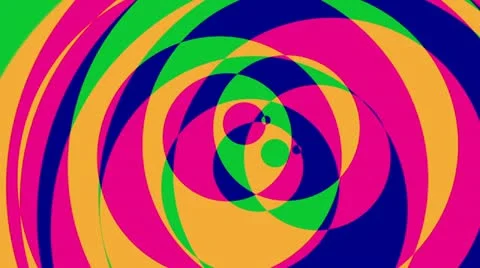 Psychedelic Circles 2 - Colorful Graphical Video Background Loop Видео 12756077