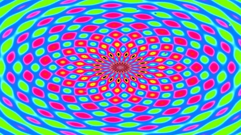 Psychedelic circular pattern background: vibrant geometric magenta and lime.. Stock Footage 339789224