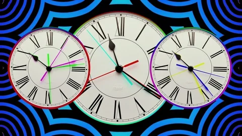 Psychedelic Clock Hypnotic Colors and Patterns Stock Footage 121620477
