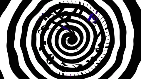 Psychedelic Clock Numbers Time Warping and Colors Stock Footage 117018041
