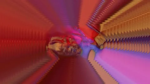 Psychedelic collage mirror portrait of a crazy state under a narcotic high Stock-Footage 225494757