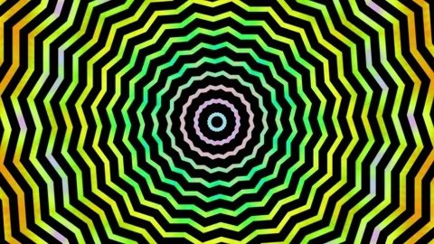 Psychedelic Color Maze Pattern Background Rotation Loop Video stock 144090239