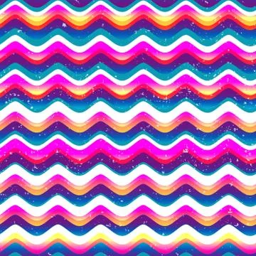 Psychedelic color wave seamless pattern Stock Illustration
