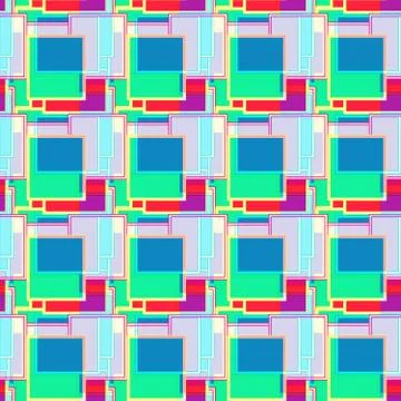 Psychedelic colored geometric seamless pattern for your design Illustrazione stock