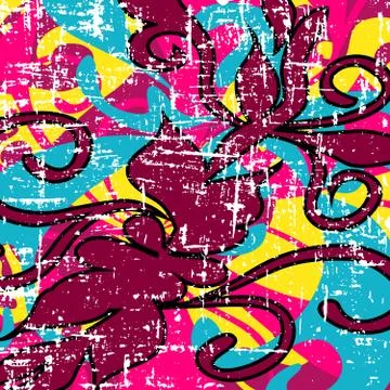 Psychedelic colored graffiti pattern vector illustration Stock-Illustration