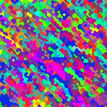 Psychedelic Colorful Abstract Rainbow Bubble Background Stock Illustration