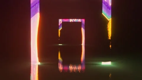 Psychedelic colorful blinking gateway. Passage to subconsciousness. Video Stock Footage 249626388