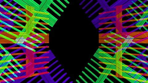 Psychedelic colorful diagonal lines forming abstract background transition Stock Footage 340877799