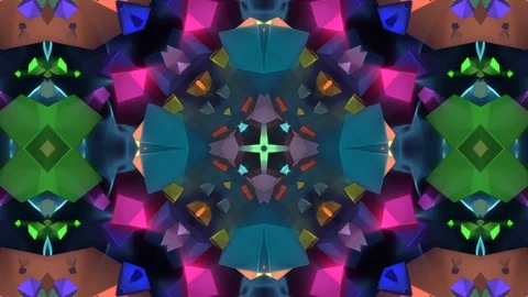 Psychedelic Colorful Kaleidoscope Angular Abstract Motion Background Loop 2 Stock Footage 98886822