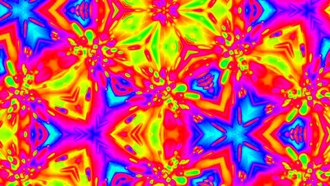 Psychedelic Colorful Kaleidoscope Pattern Abstract Motion Background Loop 1 Stock Footage 98550870