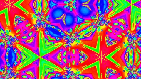 Psychedelic Colorful Kaleidoscope Pattern Abstract Motion Background Loop 3 Video stock 98553084