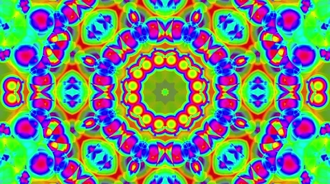 Psychedelic Colorful Kaleidoscope VJ background loop 1 Stock Footage 44752753