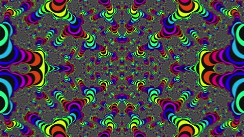 Psychedelic colorful mosaic iridescent, blur motion in abstract background Stock Footage 196871653