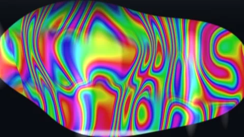 Psychedelic colorful wave pattern background. 2d animation Stock Footage 343728644