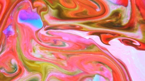 Psychedelic Colour Paint Spreading Swirling 13 Stock Footage 114830606