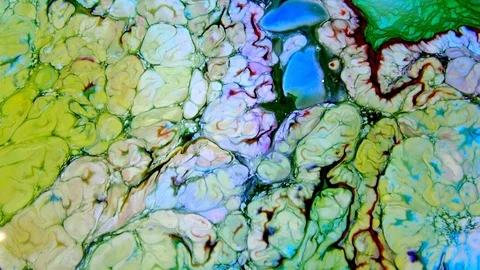 Psychedelic Colour Paint Spreading Swirling 9 Video stock 114832859