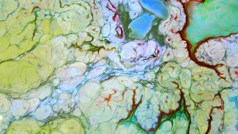 Psychedelic Colour Paint Spreading Swirling 7 Stock Footage 114839036