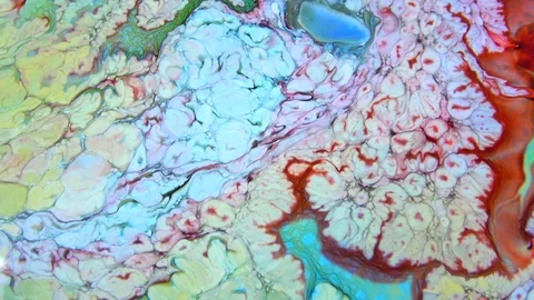 Psychedelic Colour Paint Spreading Swirling 6 Stock Footage 114839080
