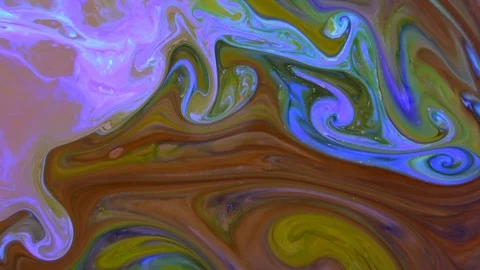 Psychedelic Colour Paint Spreading Swirling 18 Stock Footage 114909414