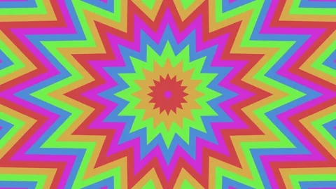 Psychedelic concentric stars animation Stock Footage 162617795