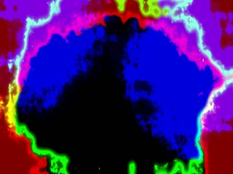 Psychedelic Damage Saturated Abstract Circles Motion Background Stock Footage 74498980