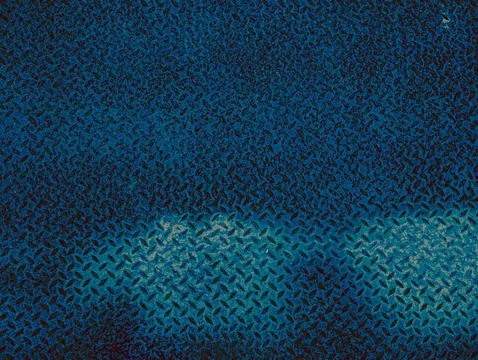 Psychedelic Deep Blue Diamond Plate Metal Texture White Mineral Streak Abst.. Stock Photos