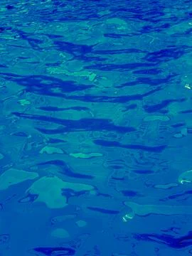 Psychedelic Deep Blue Teal Abstract Water Surface with Green Glow Dot Neon .. Stock Photos