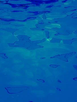 Psychedelic Deep Blue Teal Abstract Water Surface with Green Glow Dot Neon .. Stock Photos