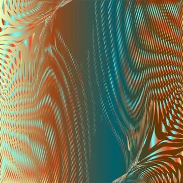 Psychedelic digital abstract background from lines and warped stripes. Stock Illustration
