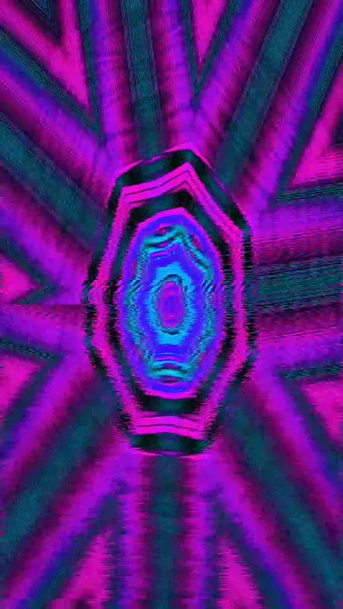 Psychedelic Distortion 4K Vertical — Digital Glitch VJ Loop Stock Footage 329822686