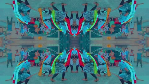 Psychedelic DMT VJ loop traditional Shinto rituals on Yakushima Stock Footage 318526429