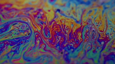Psychedelic dye flow chemical emulsion ink wave Video stock 316910756