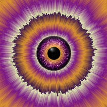 Psychedelic Eye - Abstract Eye Surrounded By Rainbow Illustration Stock Illustration