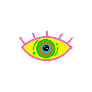 Psychedelic eye. Colorful hypnotic vision Stock Illustration