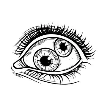 Psychedelic Eye. Double Pupil Stock Illustration