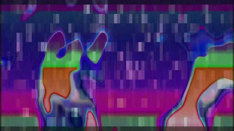 Psychedelic flames and pixels glitch screen animation. Video stock 221081361