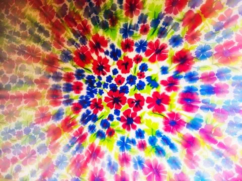 Psychedelic flower circle Foto stock