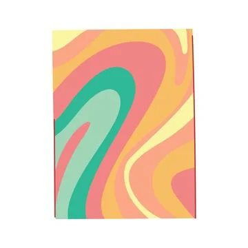 Psychedelic flowing abstract waves retro background design 库存插图