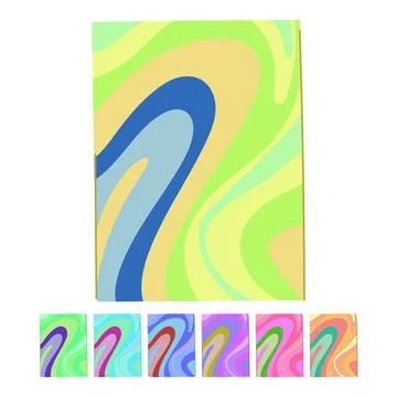 Psychedelic flowing abstract waves retro background design graphic Stock Illustration