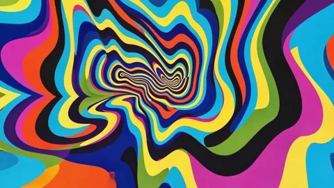 Psychedelic Flowing Liquid Patterns - Hypnotic Abstract 4K Animation Loop Stock Footage 306136940