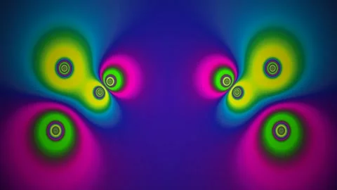 Psychedelic fluid abstract wave background loop with vibrant neon gradients Stock Footage 336533909