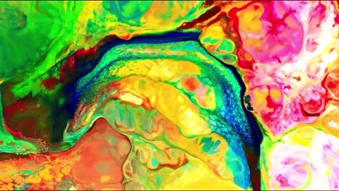Psychedelic fluid art abstract motion background Stock Footage 341402653