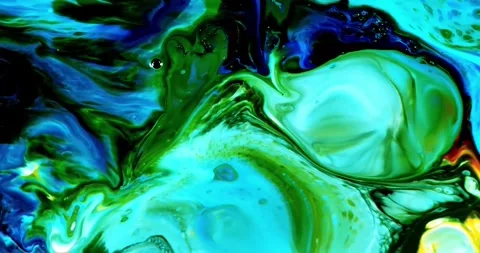 Psychedelic fluid art abstract motion background Stock Footage 341402782