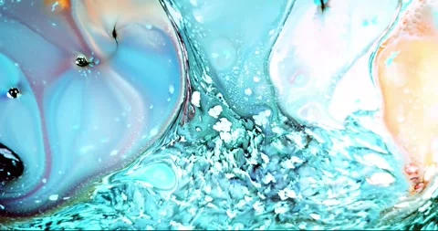 Psychedelic fluid art abstract motion background Stock Footage 341402783